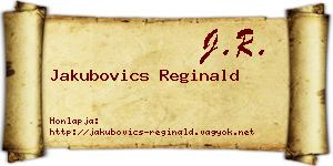 Jakubovics Reginald névjegykártya
